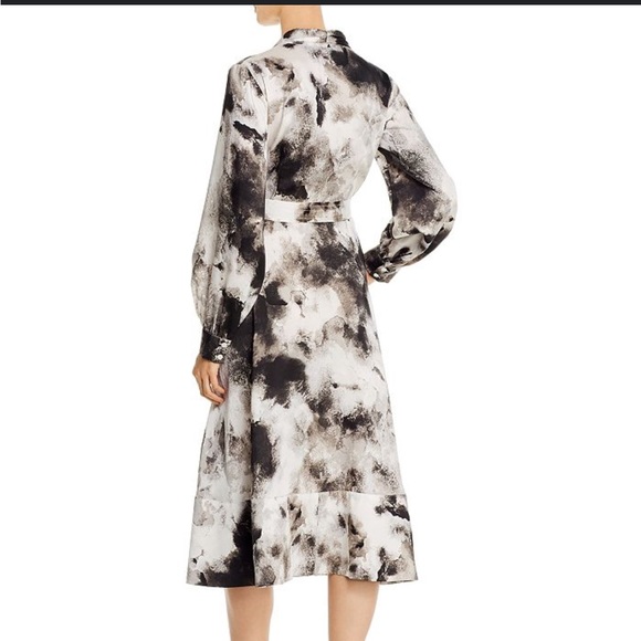 Donna Karan New York Cloud Print Flare Wrap Dress NWT - Picture 2 of 6